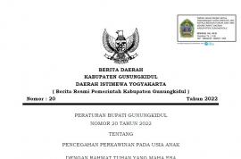 PERATURAN BUPATI GUNUNGKIDUL TENTANG PENCEGAHAN PERKAWINAN PADA USIA ANAK